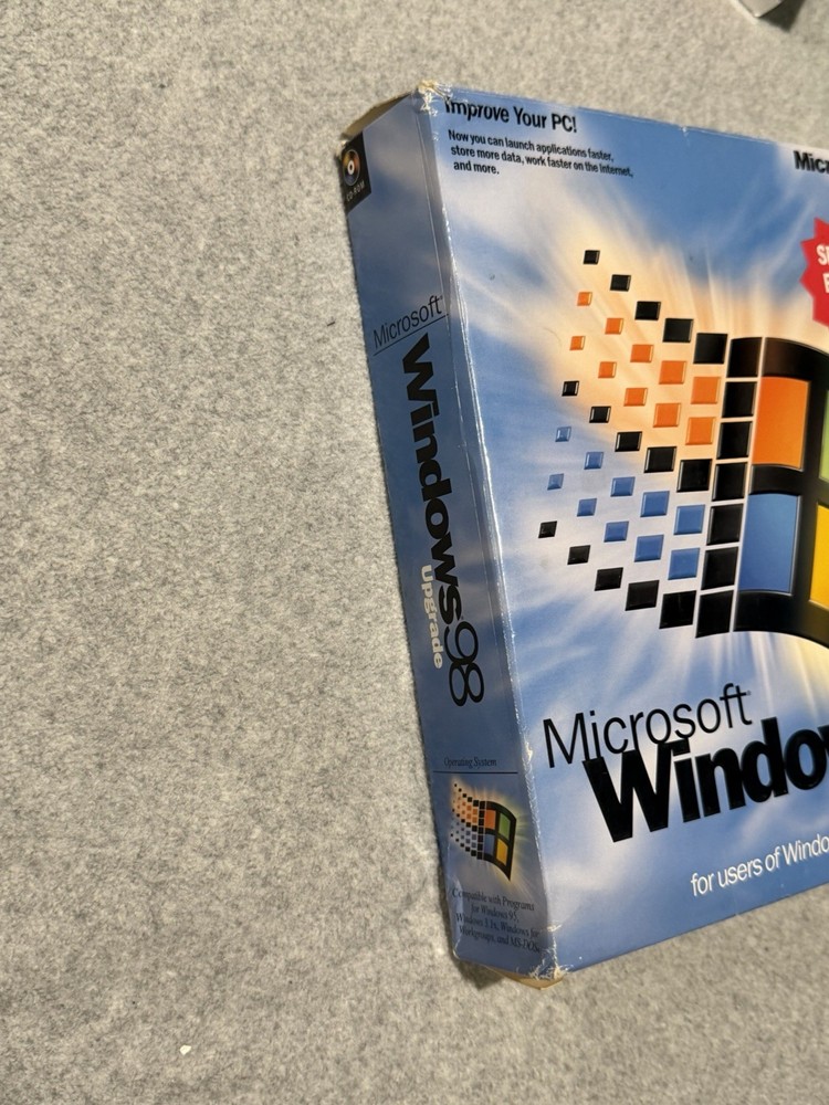 Microsoft Windows 98 SE Upgrade COMPLETE w/ Key Floppy Disk Vintage PC Software
