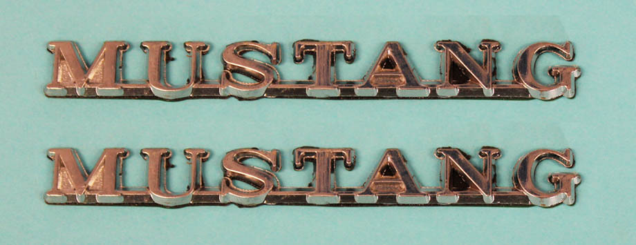NEW! 1965-1966 FORD MUSTANG Script Metal Chrome Script Emblems Pair w/ Pins
