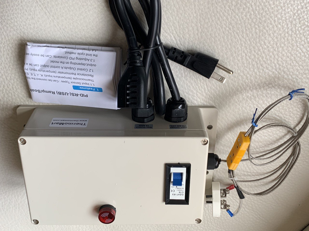Plug Play PID Temperature Controller Box Kiln Probe Pottery Glass Annealing 20A