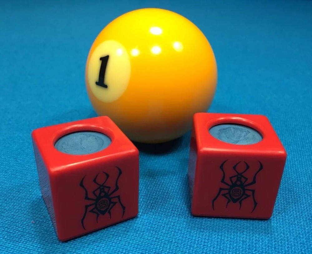 ( 2) Billiard Pool Cue Chalk Box Holder " Spider “