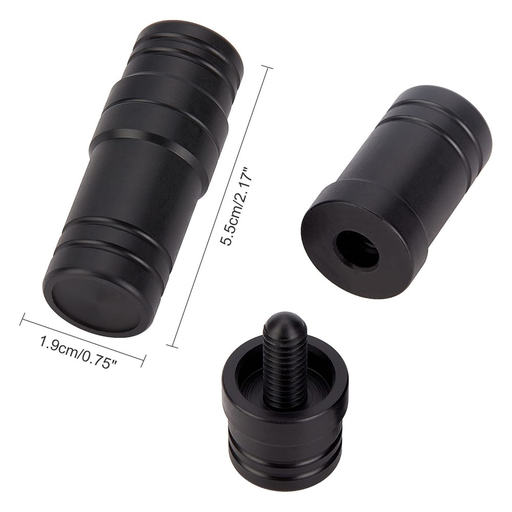 3 Pair Stick Joint Protector 5/16x18 Pool Thread Cap Black Cue Plastic Covers