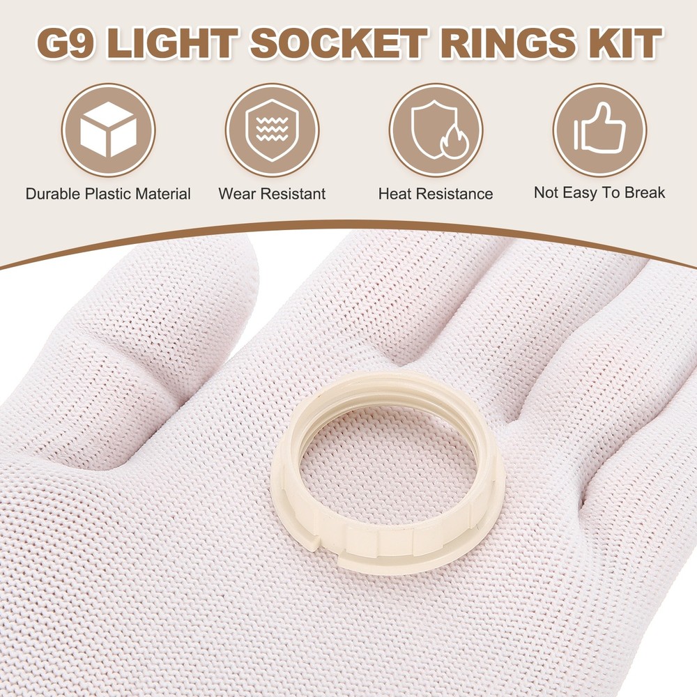 7 Pcs G9 Light Socket Rings for 1-1/16in Thread Diameter G9 Sockets(Big)