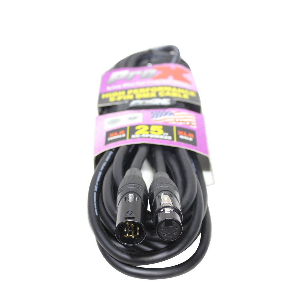 10 ProX 5 Pin 25 ft High Performance Data Lighting DMX Cable