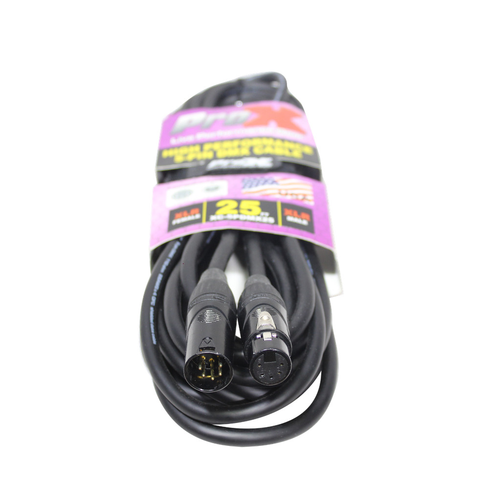 8 ProX 5 Pin 25 ft Shielded Data DJ Stage Lighting DMX Cables