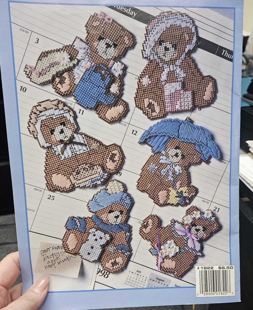 Cherished Teddies Plastic Canvas Months