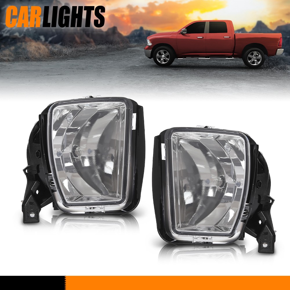 Bumper Clear Fog Lights Fits 2013 2014 2015 2016 2017 2018 Dodge RAM 1500 L+R