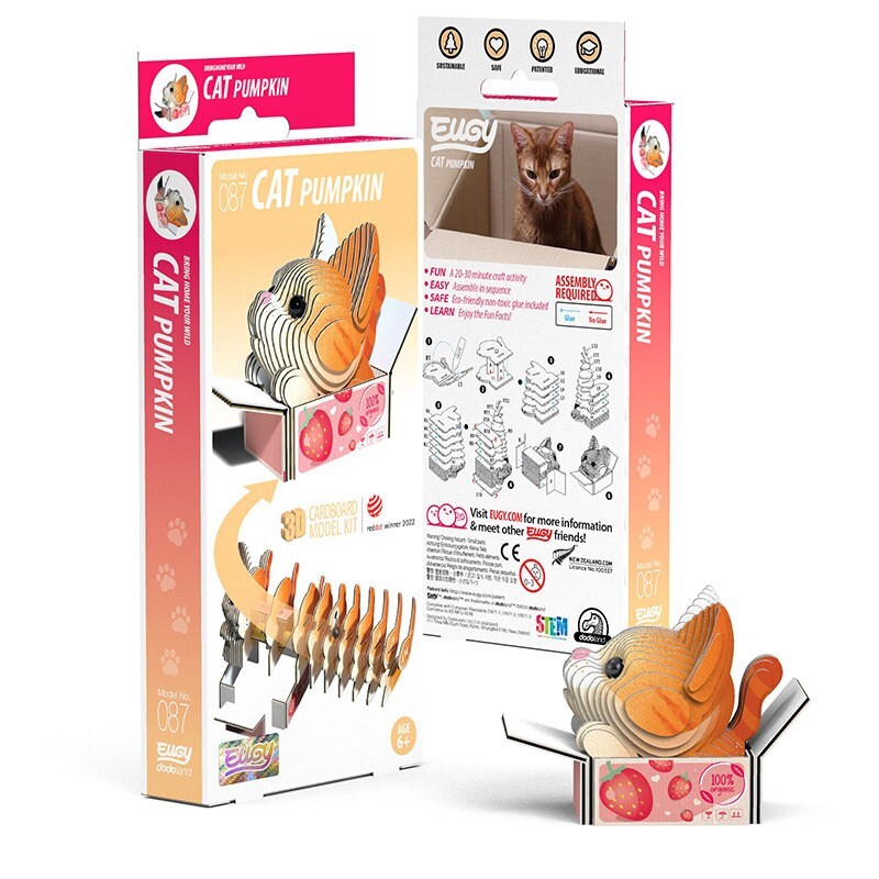 Cat Pumpkin 3D Cardboard Model Kit Eugy New