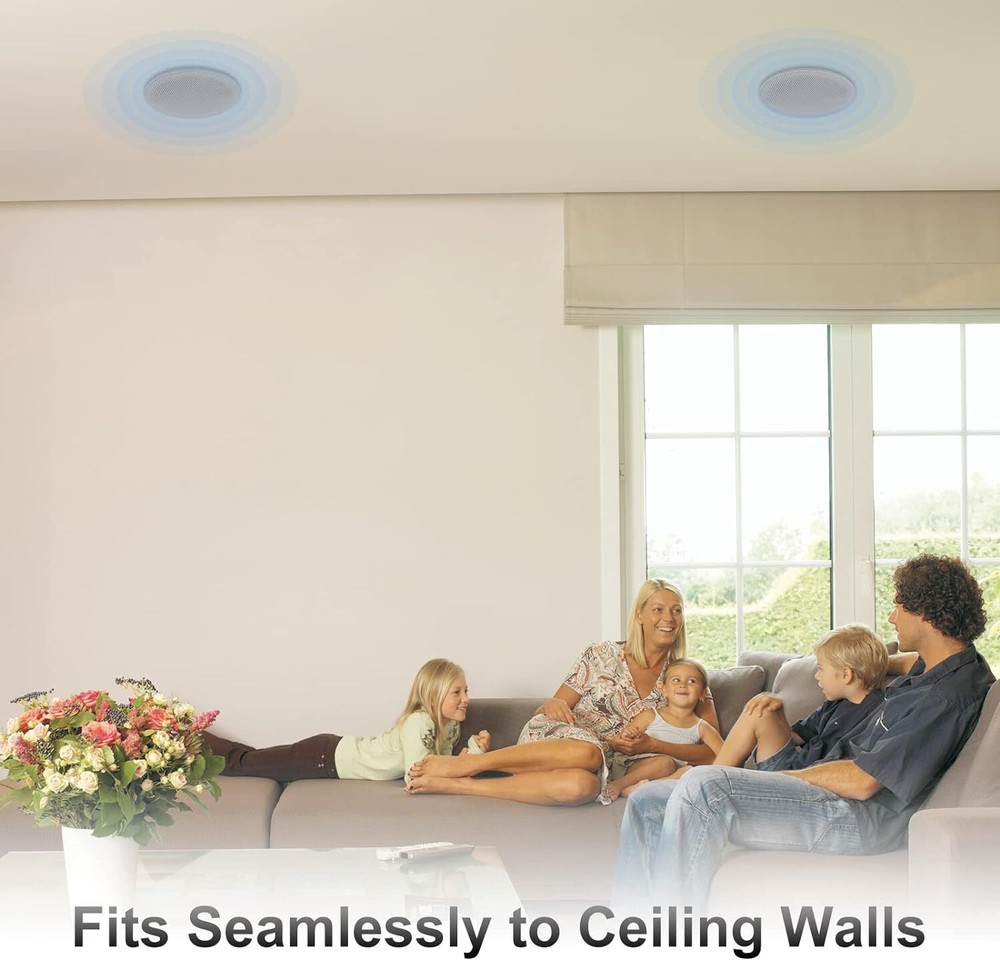 Herdio 4 pack 6.5" Ceiling Speakers 600W Total Flush Mount Wired Kitchen