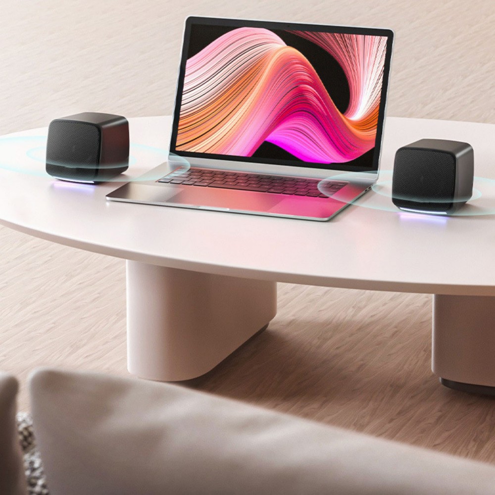 For Desktop 1 Pair USB Powered Computer Speakers with Clear Crisp Sound Quality