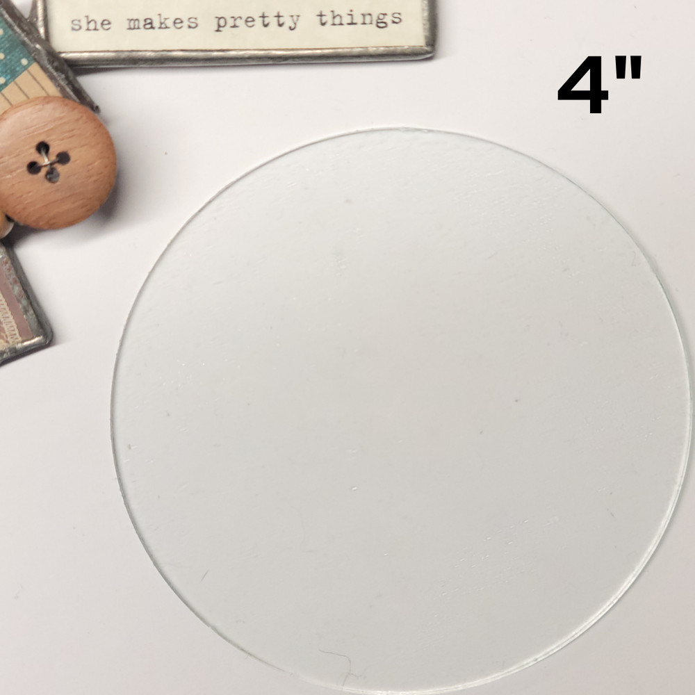 4" Round Flat Glass Circles (4 inch) - 16 pack