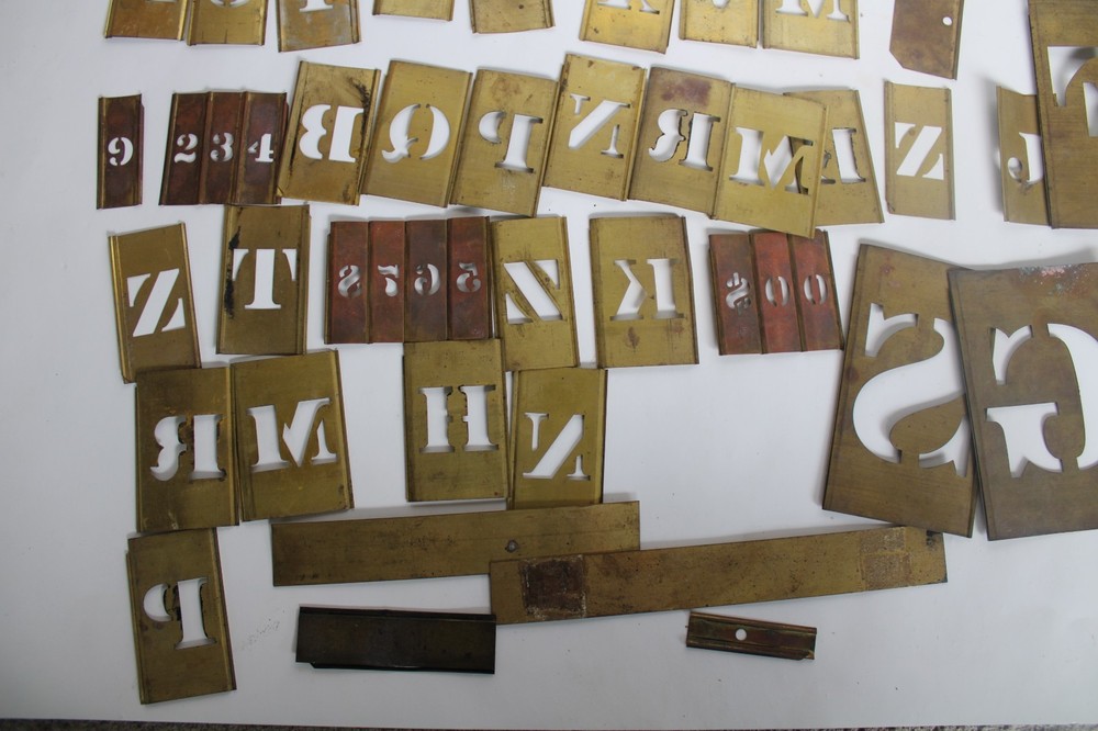 Antique Large Brass Reese's Stencils Lot