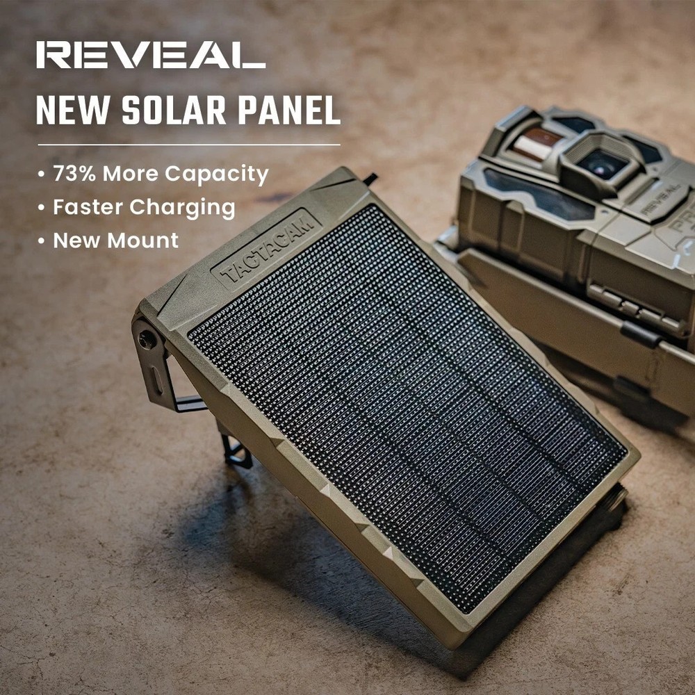 Trail Camera External Solar Panel TACTACAM REVEAL RV-EXT-V2 Powers Most Brands