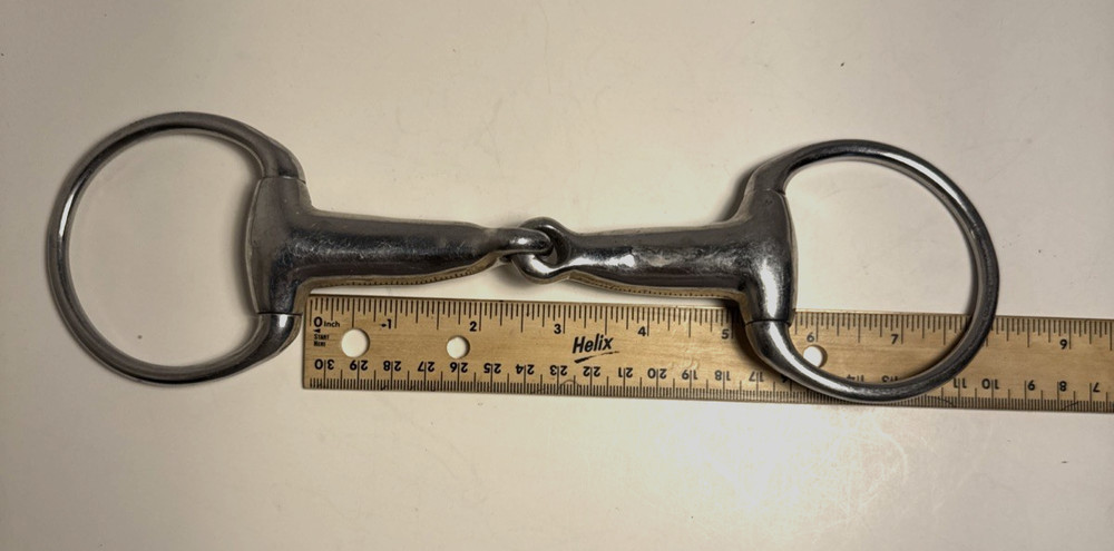 5” Hollow Aluminum Eggbutt Single Joint Snaffle, 1" thick Bars