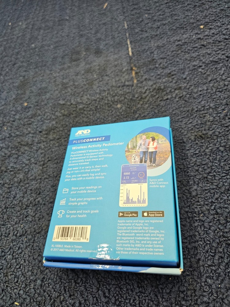 (QTY 2) A&D Wireless Activity Pedometer PlusConnect Accurate Accelerometer Black