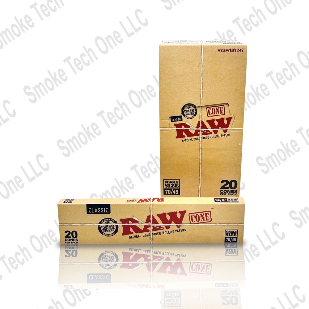 RAW Cones Single Size 70/45 : 20 Pack-12PK DISPLAY