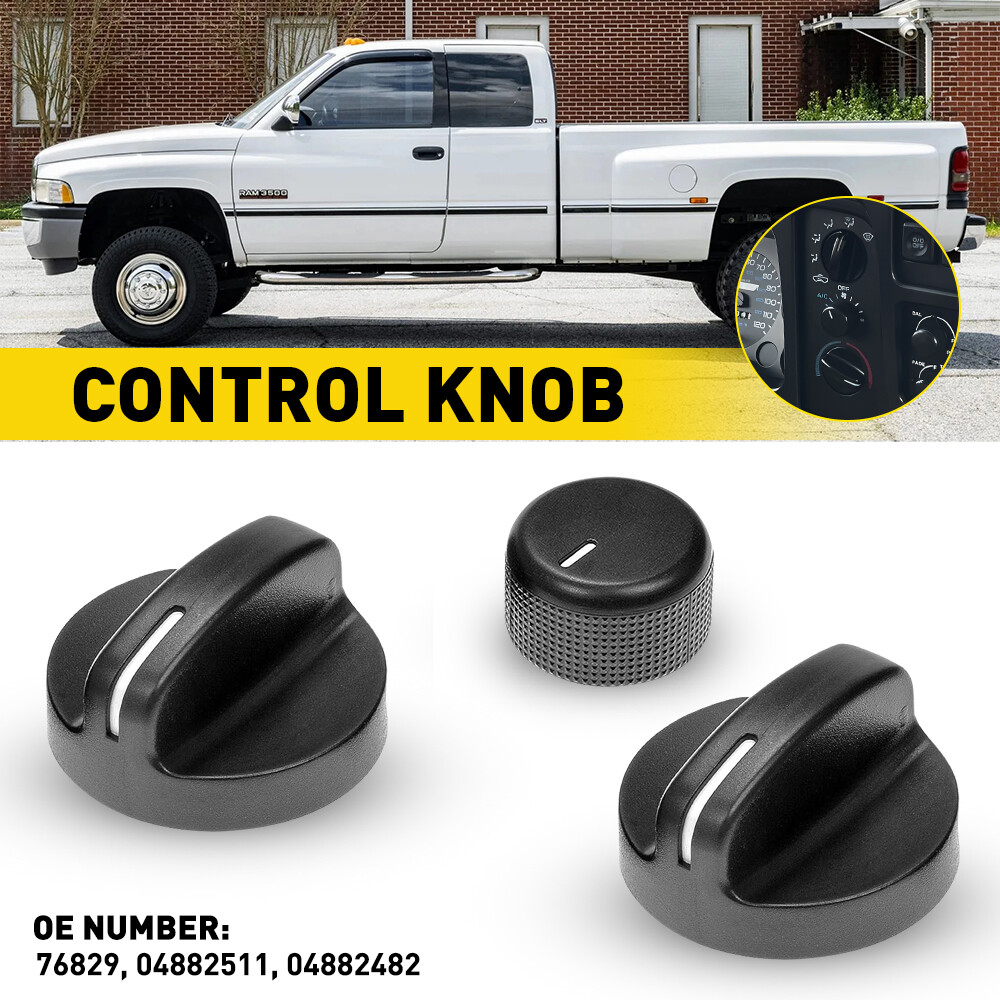 For 94-97 Dodge Ram 1500 2500 3500 Climate Heater Temperature Control A/C Knobs