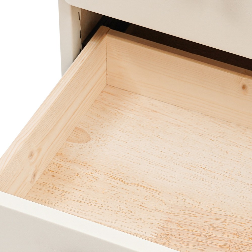 3 Drawers Smart Bedside Table Small Nightstand Bedside Table w/Light & Wireless