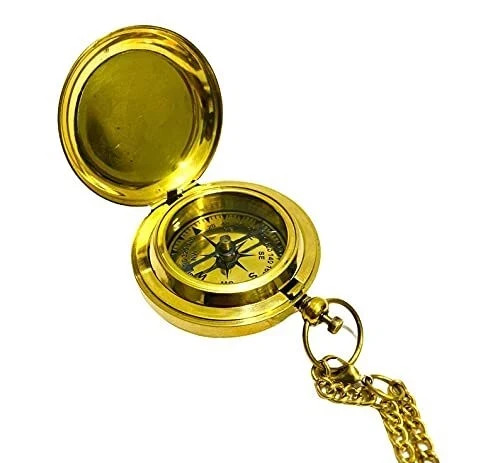 Solid Brass Nautical compass Brass Pocket Compass Nautical Vintage Compass