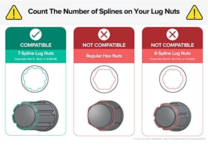 7 Point Spline Drive Tuner Replacement Socket Key Tool Small 7-Spline Black