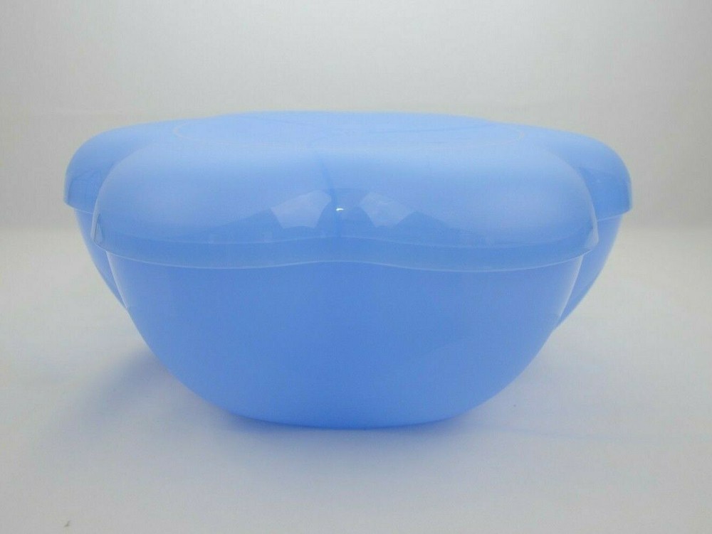 Tupperware Chip n Dip 2 Clip Bowls Blue New