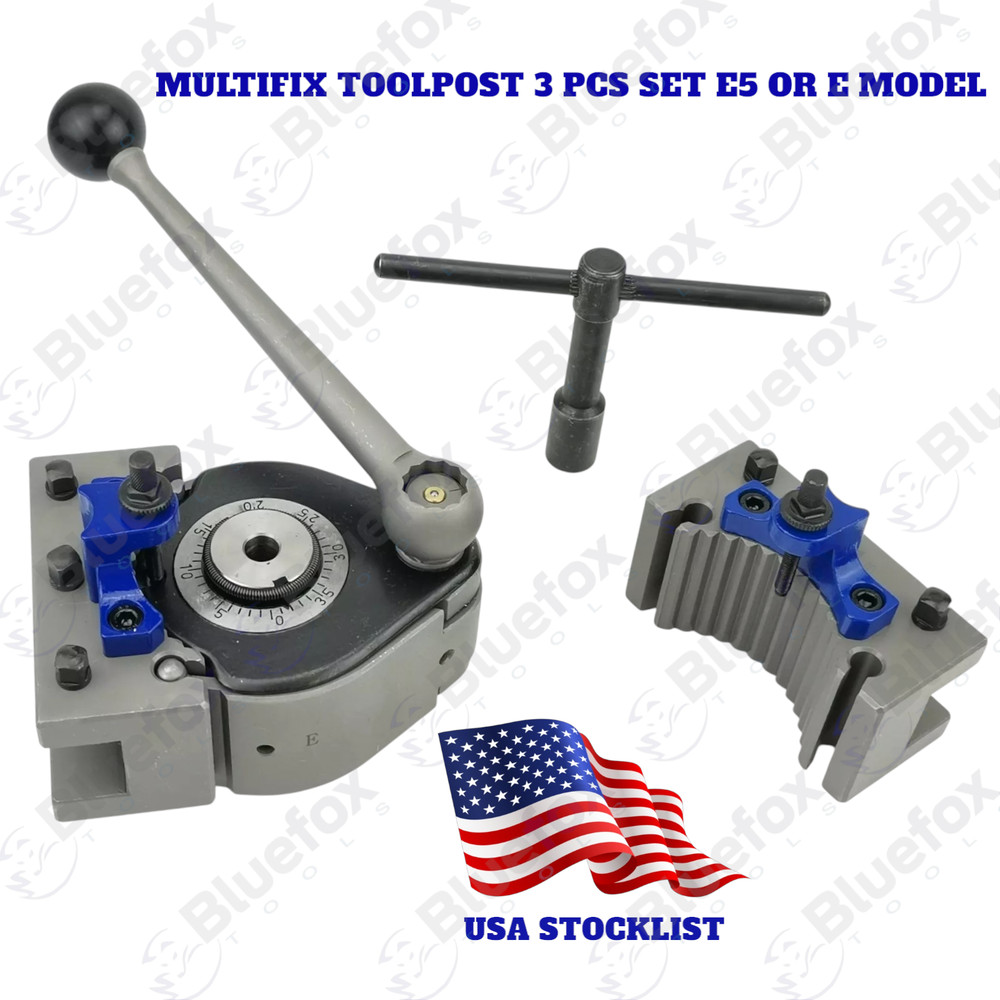 Multifix Quick Change Tool Post E5 with 2 PCS ED20100 For 200-400mm Lathe 8"-16"