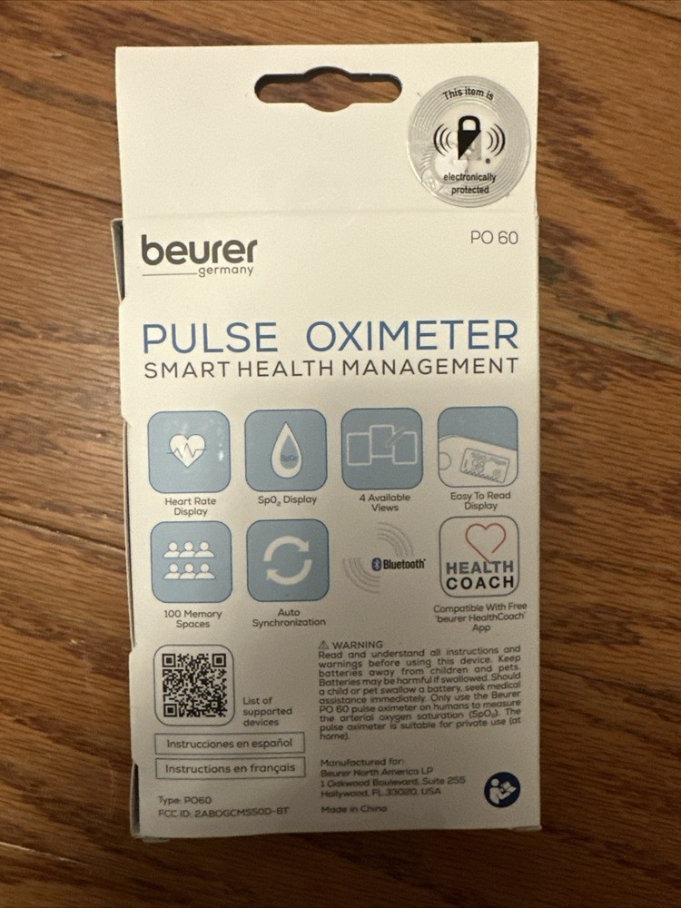 Beurer PO60 Bluetooth Pulse Oximeter