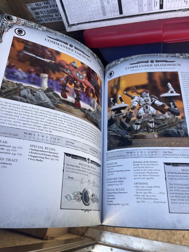 Warhammer 40K Tau Empire Codex 2015 Hardcover Games Workshop and Reference Sheet