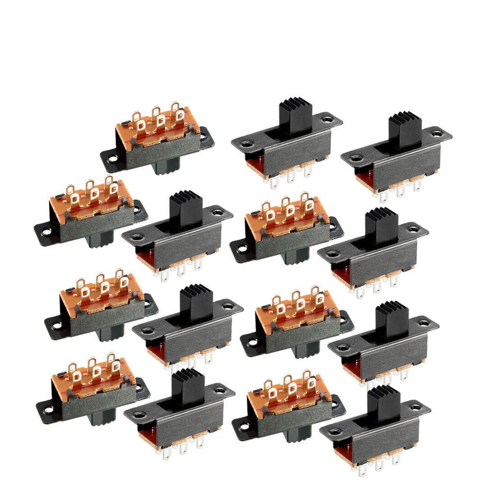 20 Pack 7mm Vertical Slide Switch DPDT 2 Position 6 Terminals PCB Panel Latching