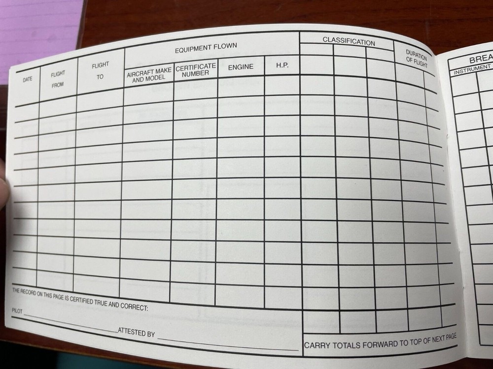 Vintage Cessna Pilot Flight Log 