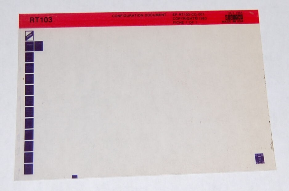 DEC RT103 Configuration Document Microfiche