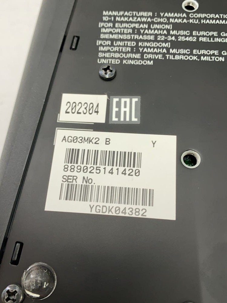 YAMAHA AG03 MIXER Used