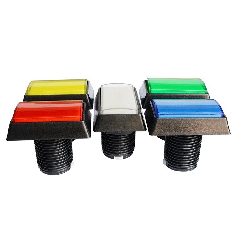 5Pcs Arcade Square Rectangle Buttons LED Push Illumilated With Microswitch w