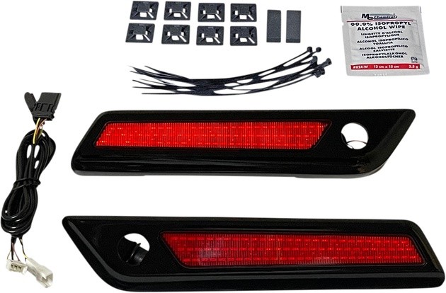 Custom Dynamics LED Saddlebag Latch Lights Black Red #CD-SBL-BCM-RB