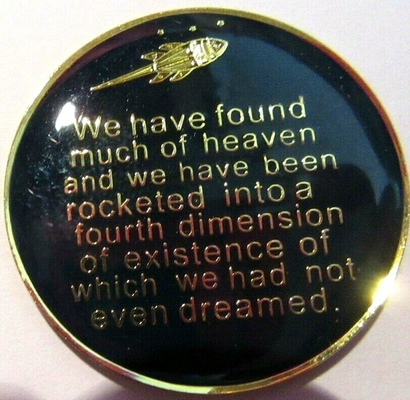 Alcoholics Anonymous Medallion year 20 moon Black White Token