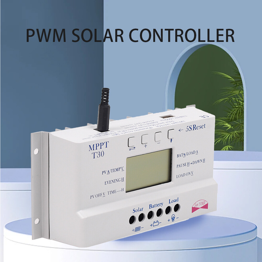 New 20A/30A/40A 12V/24V MPPT Solar Panel Regulator LCD Charge Controller 3 Timer