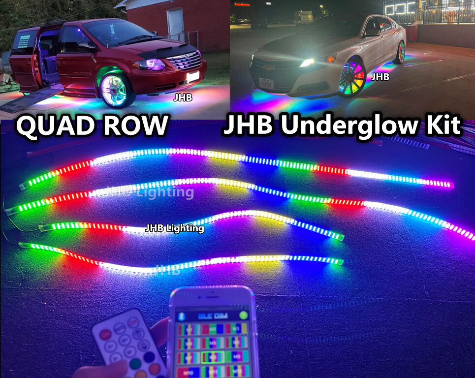JHB Double/Triple/Quad Row Dream Remote+APP CHASING Flow Underglow Strips Lights