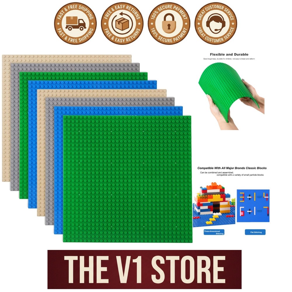 Multicolored Classic Building Plates - 8 Pack, Perfect for Creative Construction