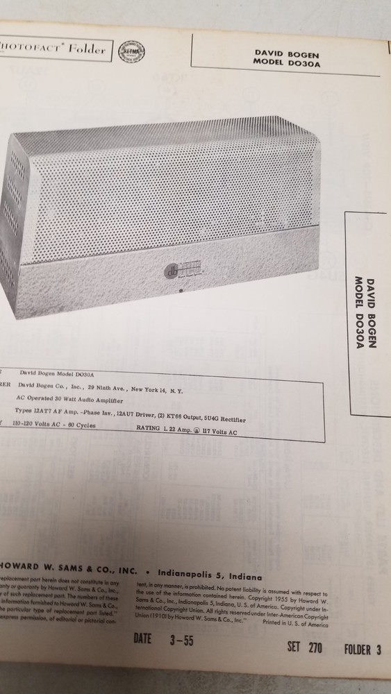 Sams Photo Fact #270 3/55 missing folder 18 (D)