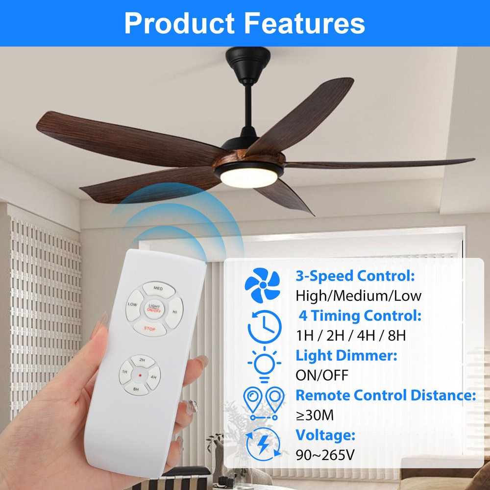 Universal Wireless 15M Timing Remote Control Receiver Ceiling Fan Lamp Light Kit