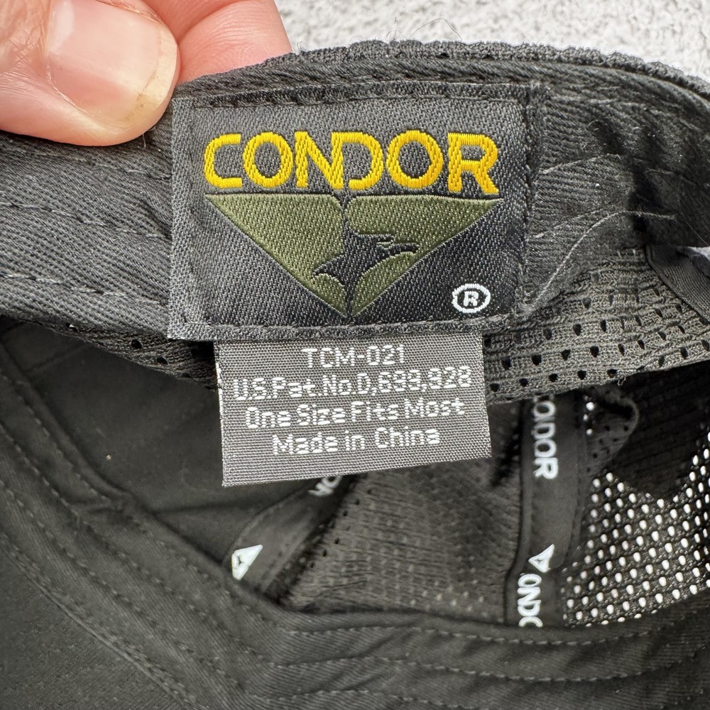 Condor Tactical Mesh Back Adjustable Cap Multicam Black Patch Mens One Size Hat
