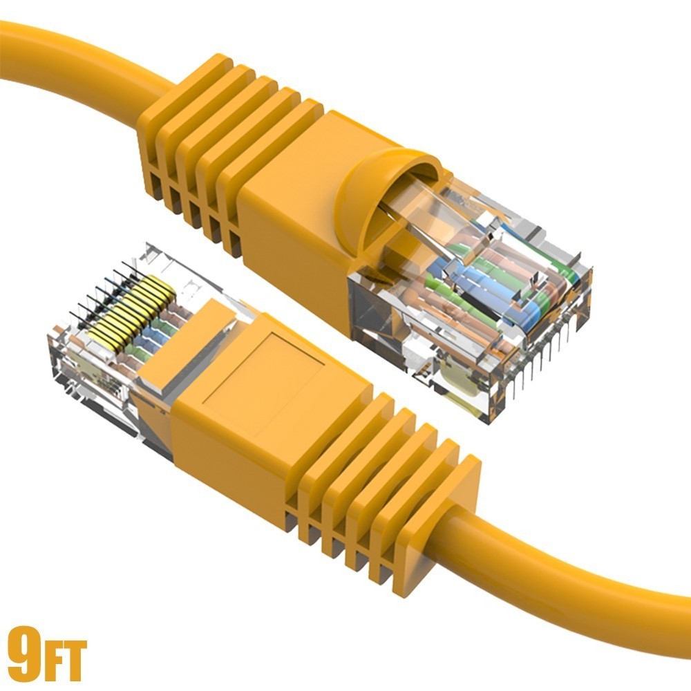 9FT Cat6 RJ45 LAN Network Ethernet Router UTP Molded Snagless Patch Cable Yellow