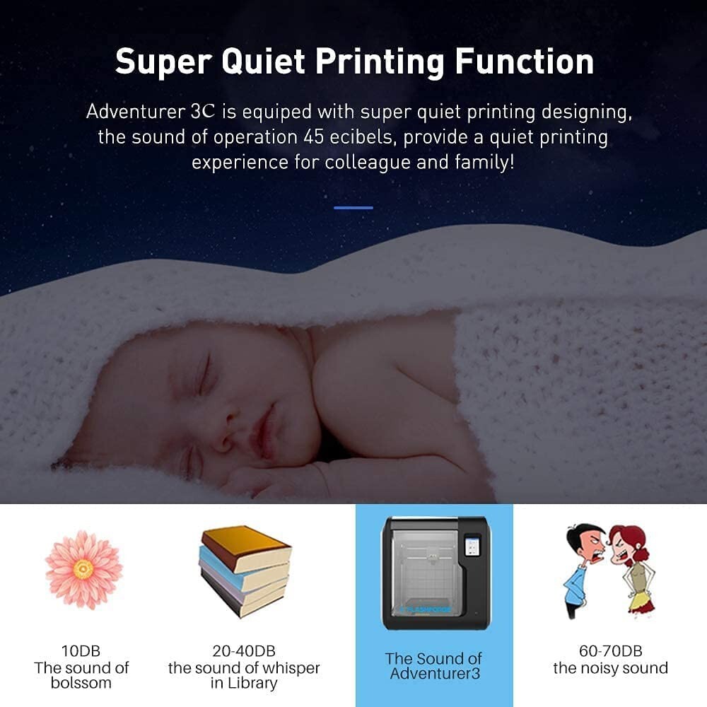 【Refurbished】Flashforge Adventurer 3C 3D Printer Fully Enclosed Printing US