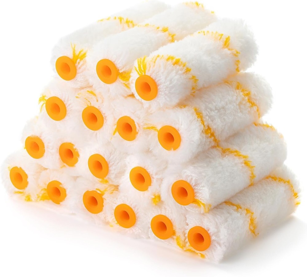 18 Pack 4-Inch Paint Roller Covers, High Density Small Rollers for Painting