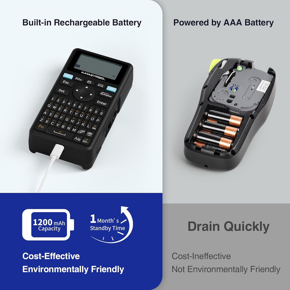 E11 Bluetooth Label Maker Machine with 4 Tapes, Support Keyboard & App with 30+