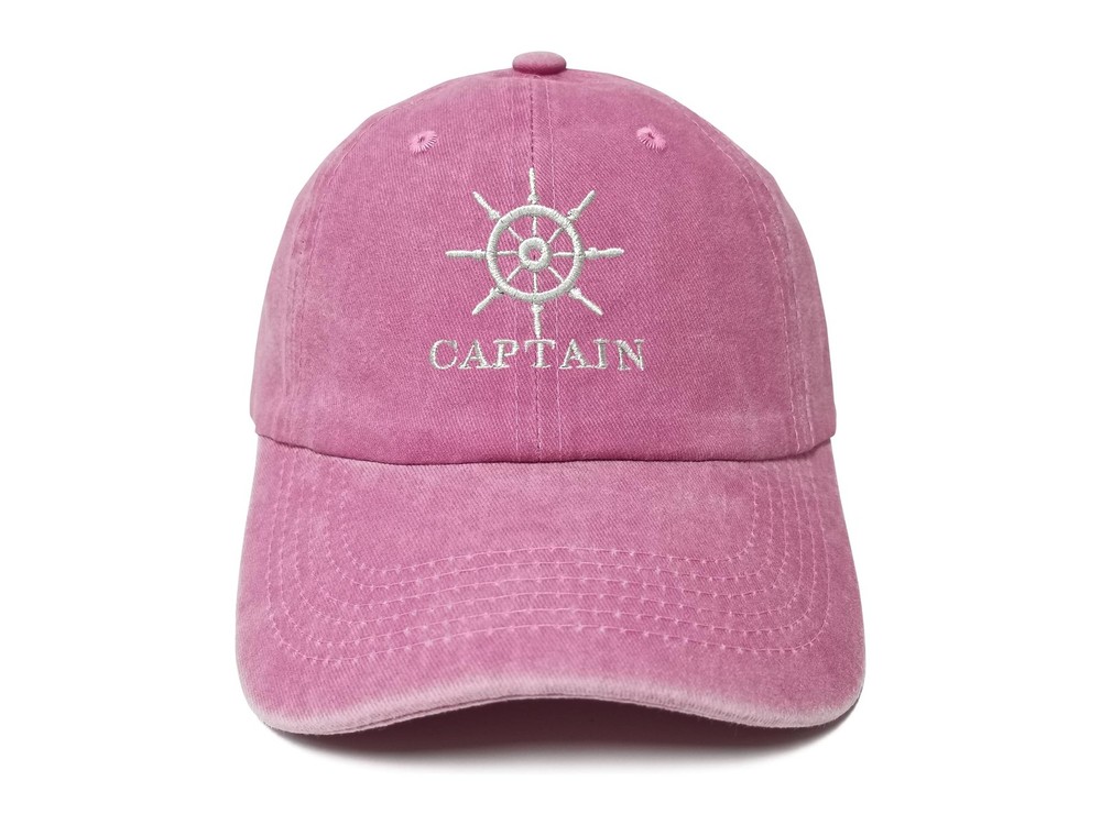 Captain First Mate Crew Hats Captain (Washed Pink)