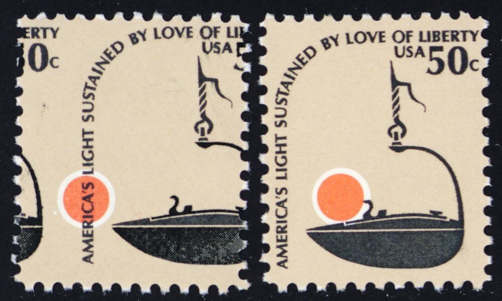 1608, Mint NH 50¢ LARGE BLACK COLOR SHIFT ERROR With Normal - Stuart Katz