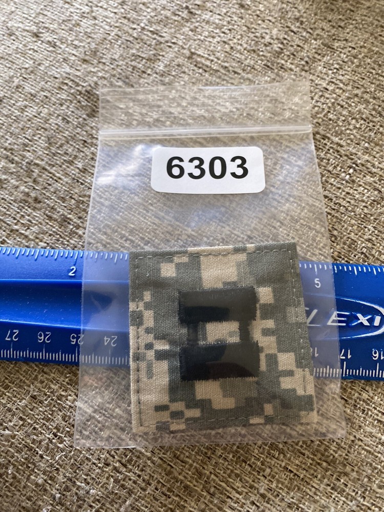 US Army Captain CPT O-3 Rank ACU Hook / Loop Pattern Military Patch INV6303