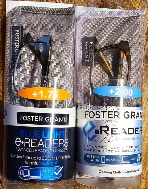 Foster Grant Ereaders Reading Glasses Blue Light Filtering - you choose