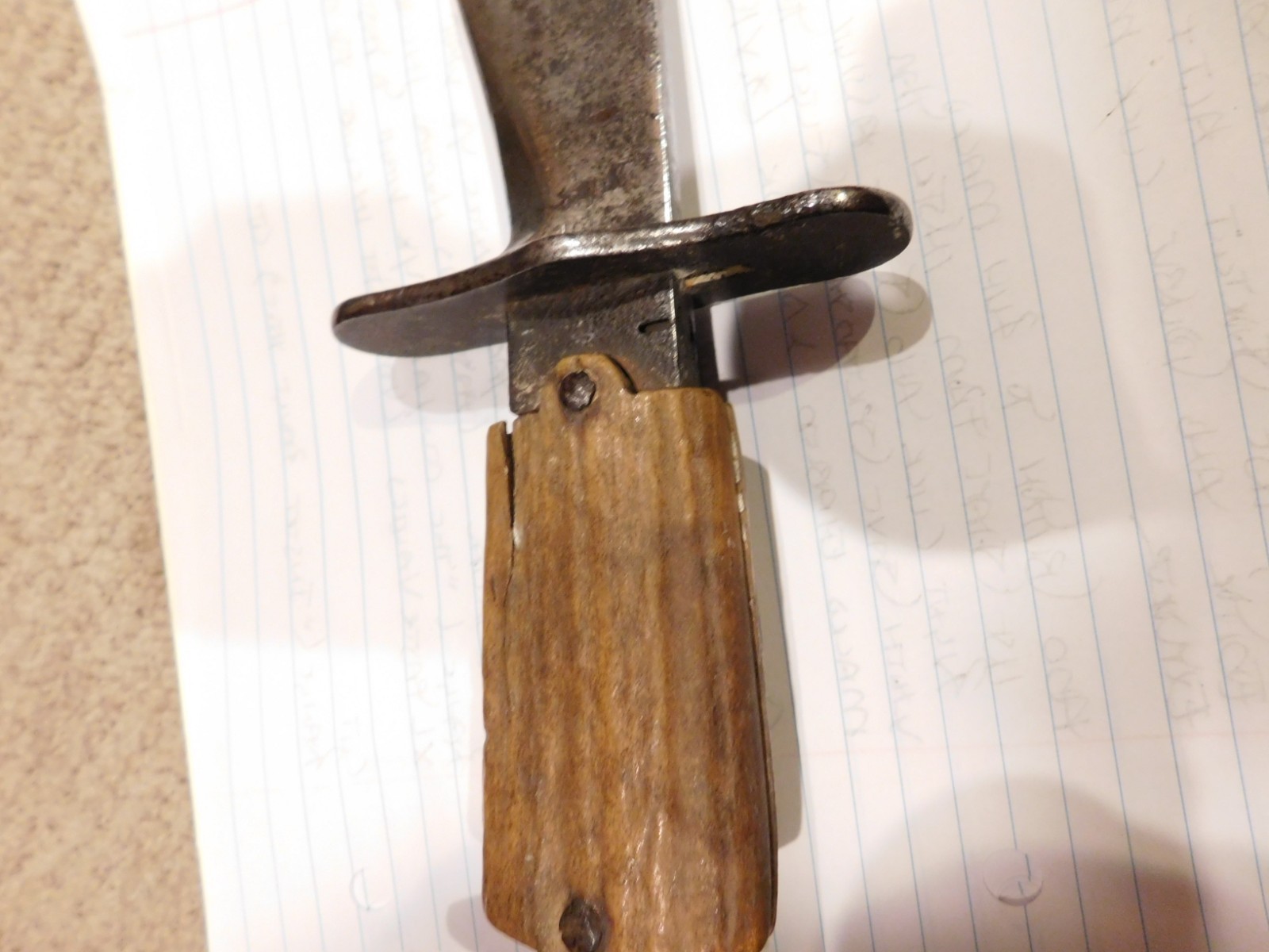 WWI U.S. Army Bolo Knife M-1910 Marked SA Springfield Armory US 1913