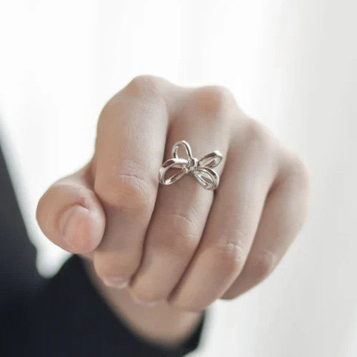 Silver Bow Ring| Bow Ring| Ribbon Ring|Sterling Silver Ring|Minimalist Ring